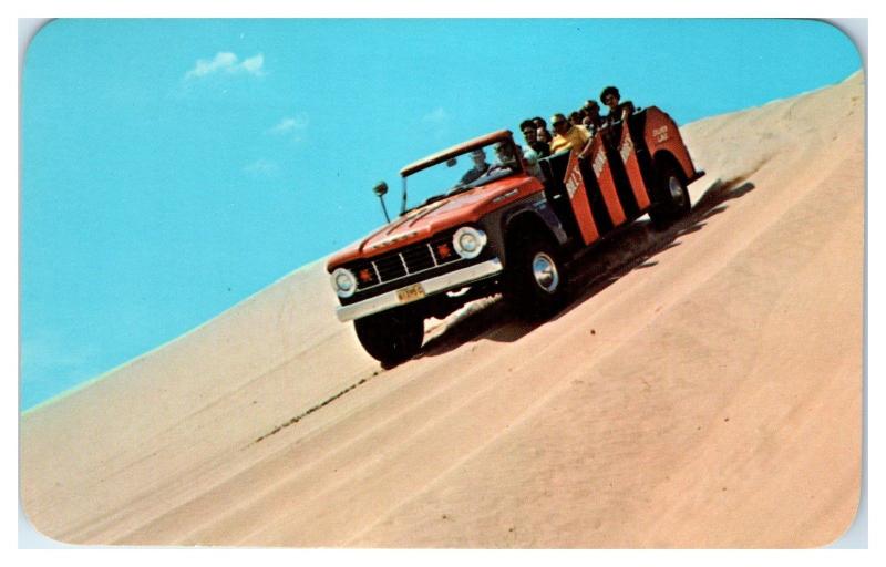 1950s/60s Dodge Power Wagon Bill's Dune Rides at Silver Lake, Mears, MI Postcard