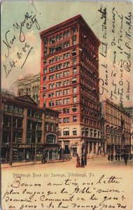 Pittsburgh Bank For Savings Pittsburgh Pennsylvania Vintage Postcard C157