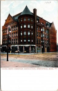 Young Mens Christian Association Springfield Massachusetts Street View Postcard 