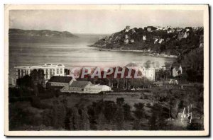 Old Postcard Perros Guirec Heights verdant surrounding the Beach Trestraou