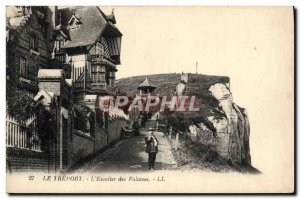 Old Postcard Treport L & # 39Escalier The Cliffs