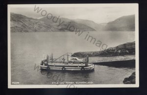 f2159 - Scottish Ferry - Kyle Sku Ferry at Sutherland back in 1963 - postcard