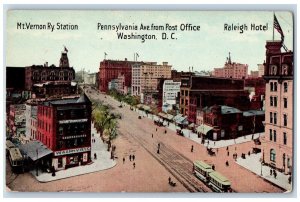 Washington D.C. Postcard Pennsylvania Post Office Raleigh Hotel Mt. Vernon