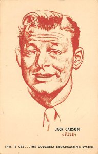 Jack Carson CBS Programs Radio Finest View Postcard Backing 