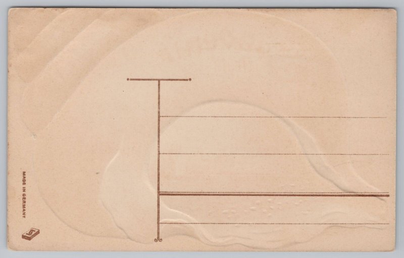 Greetings~Shell & Sailboat Souvenir Fill In~Vintage Postcard 