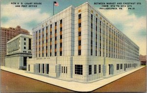 Vintage Pennsylvania Postcard - Philadelphia - US Courthouse and Post Office