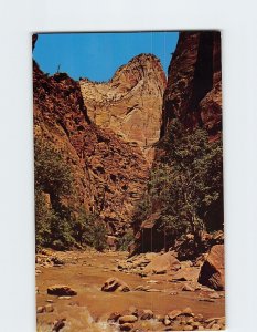 Postcard Mystery Mountain from end of Narrows Trail, Zion National Park, Utah