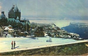 Winter View The Citadel Quebec QC St. Lawrence Citadelle Vintage Postcard D6