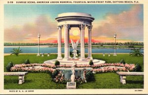 Florida Daytona Beach Waterfront Park American Legion Memorial Fountain Curteich