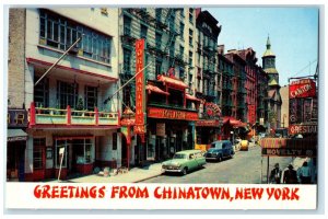 c1960 Mott Street Heart Chinatown New Exterior View York City New York Postcard