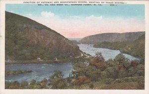 West Virginia Harpers Ferry Junction Of potomac And Shenendoah Rivers Meeting...