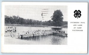 c1950 Ashtabula County Ohio Vintage Postcard Swimming Pool Lake Camp Whitewood