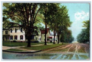 1909 Broad Street Looking North Gloversville NY Center Valley NY Postcard 