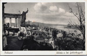 Hungary Budapest Kilatas a Set Gellért Hegyről Vintage Postcard C094
