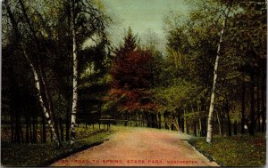 Stark Park Road To Spring West Manchester NH New Hampshire UNP DB Postcard L4