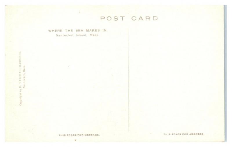 Nantucket, MA Beach Scene Postcard *5N1