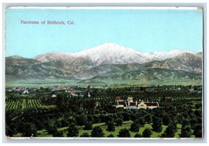 Panorama View Of Redlands California CA, Mountain Trees Vintage Postcard