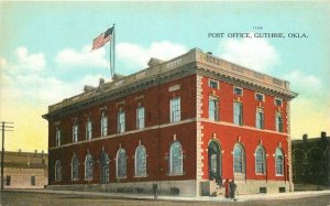C-1910 Guthrie Oklahoma Post Office #11628 Flag Postcard 21-2479