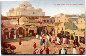 Postcard Algeria Tunis Bab Sujka Square