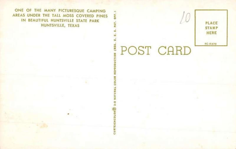 Huntsville Texas Camping Area State Park Vintage Postcard K98189