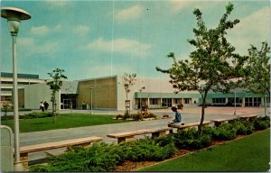 Postcard CA Northridge San Fernando Valley State College Cafeteria 1964 V197