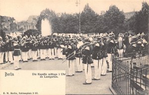 Berlin Germany~Brass Band at Chapel Garden~1 O'Clock~1905 B&W Postcard