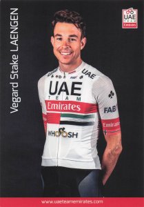 Vegard Stake Laengen Champion Cyclist Sports UEA EmiratesT eam Postcard