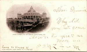 Aryan Temple from the Canyon, Point Loma, California 1906 Vintage Postcard