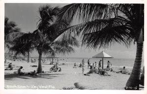 D45/ Key West Florida Fl Real Photo RPPC Postcard c1940s South Beach Bathers