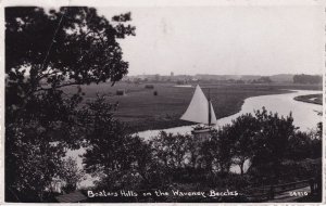 Boaters Hills On The Waverney Beccles Suffolk Old Real Photo Postcard
