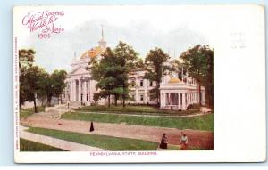 St. Louis World's Fair 1904 Pennsylvania State Building Official Postcard D01