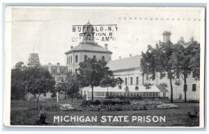 1905 Michigan State Prison Jackson MI,  Buffalo NY Posted Antique Postcard 