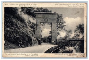 c1940's Arch Commemorating Battle of La Puerta Guarico State Venezuela Postcard