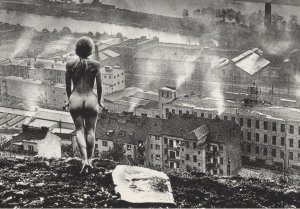 Naked Woman Urban Climbing Award Vertigo Photo Postcard