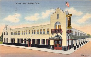 De Soto Hotel Dalhart Texas 1944 linen postcard