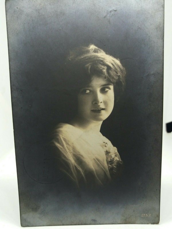 Beautiful Young German Lady Vintage Real Photo Postcard Neumunster Germany 1916