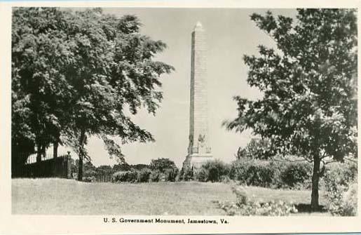 VA - Jamestown. U. S. Government Monument    *RPPC