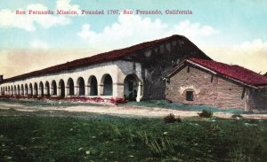 Vintage Postcard San Juan Mission And Church Near Monterey California Van Ornum