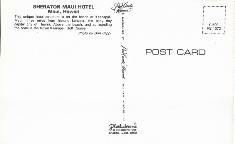 Aerial View of the Sheraton Maui Hotel Royal Kaanapali Golf Course Maui Hawaii