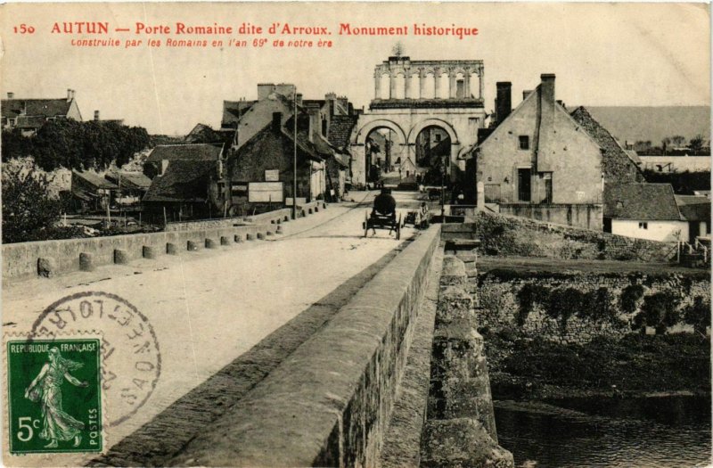 CPA Autun Porte Romaine dite d'Arroux FRANCE (952591)