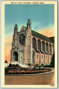 St. John's Cathedral, Spokane, Washington WA - Postcard 