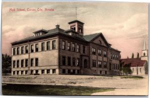 High School, Carson City Nevada Vintage Postcard I08