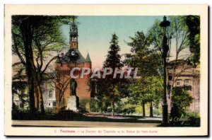 Old Postcard Toulouse The keep of the Capitol and the statue of Jean Jaures