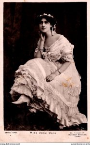 Beautiful Woman Miss Zena Dare 1906 Real Photo