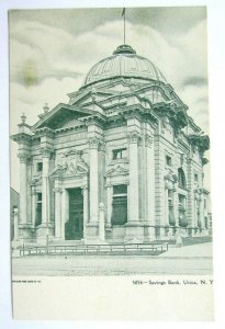 ANTIQUE UNDIVIDED UNUSED POSTCARD - SAVINGS BANK UTICA N.Y.