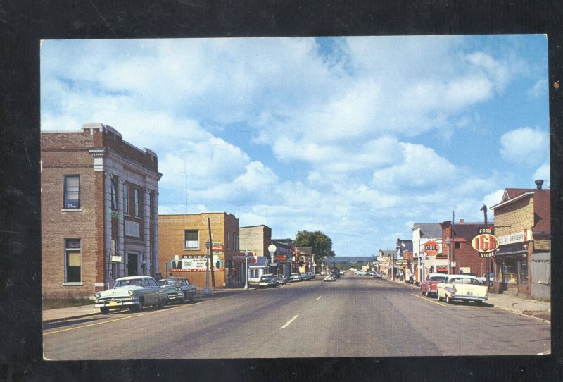 FLORENCE WISCONSIN DOWNTOWN STREET SCENE OLD CARS VINTAGE POSTCARD