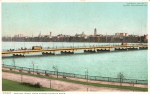 Vintage Postcard From Across Charles River Boston Massachusetts MA Detroit Publ.