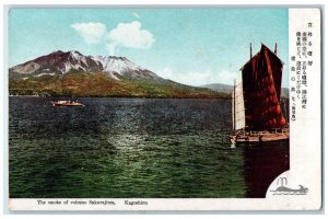 1925 The Smoke of Volcano Sakurajima Kagoshima Japan US Navy Postcard