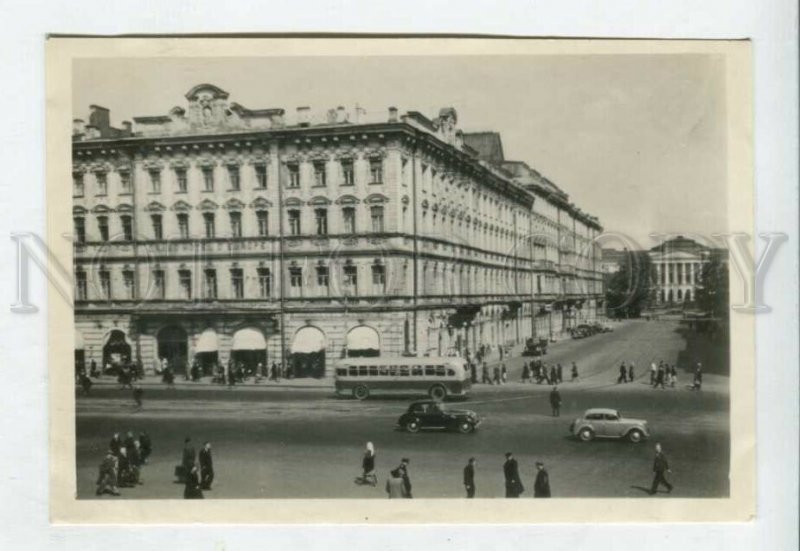 426957 USSR Leningrad European hotel BUS CARS 1950 year Lenfotokhudozhnik