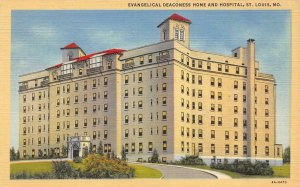 ST LOUIS, MO Missouri  EVANGELICAL DEACONESS HOME~HOSPITAL  c1940's Postcard